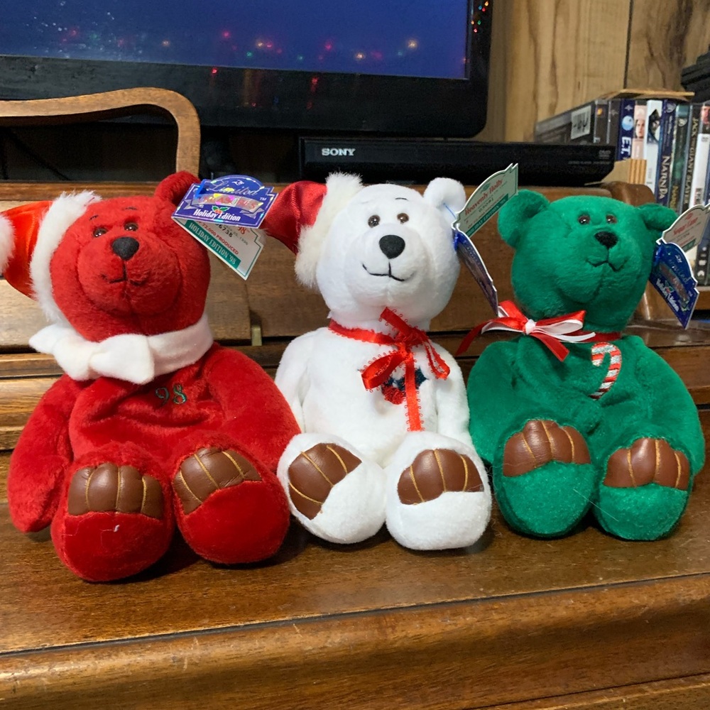 Three adorable holiday bears